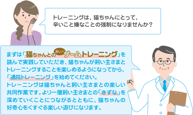 トレーニングは猫ちゃんにとって嫌なことの強制になりませんか？
